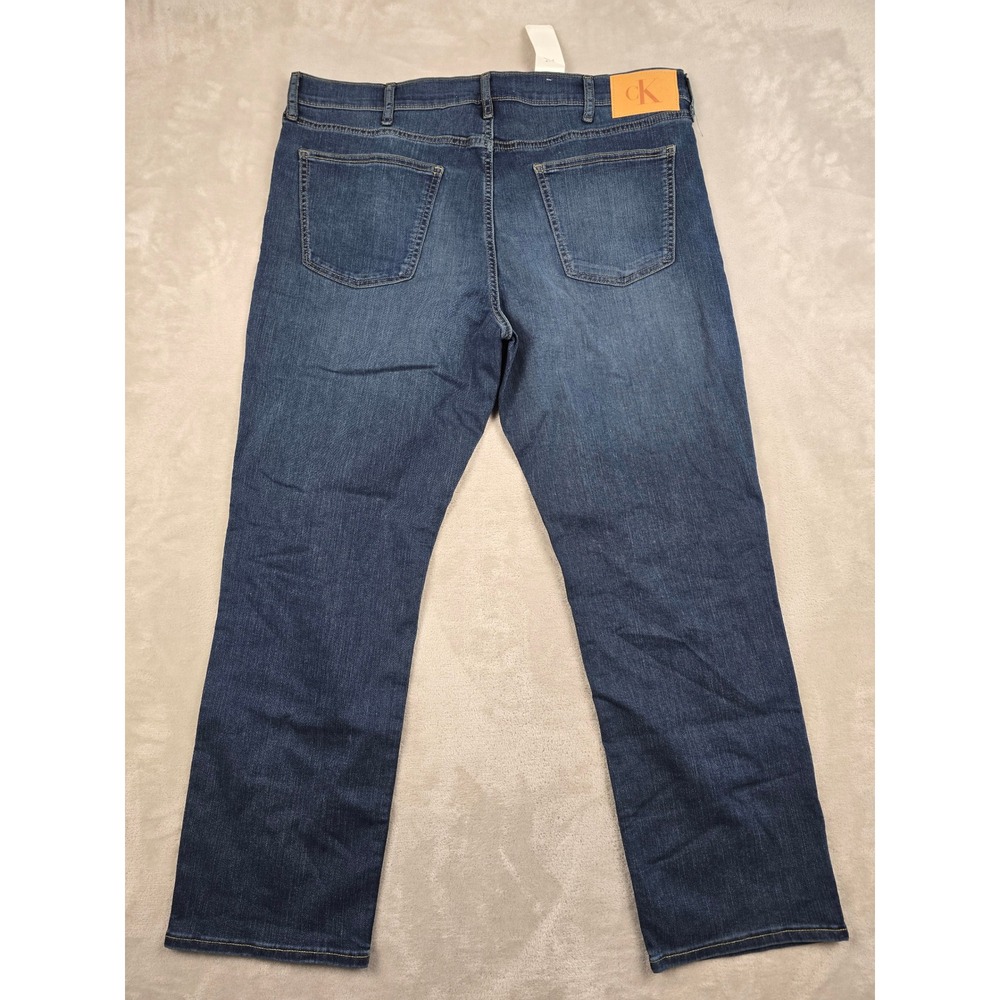 Calvin Klein Straight Jeans Mens 40x30 Blue Avedon Dark Stretch Denim